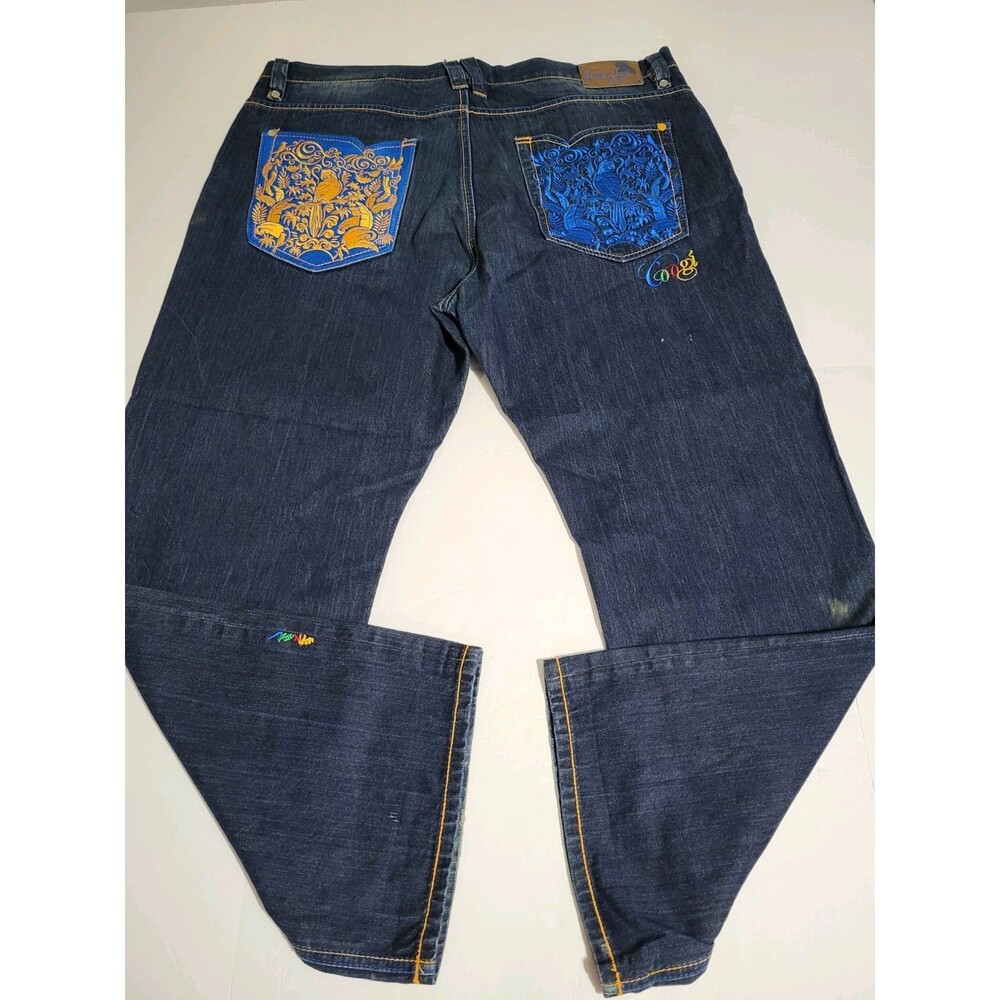 Coogi Jeans Men's Size 44x35 Blue Y2K Embroidered Hip Hop Denim Baggy